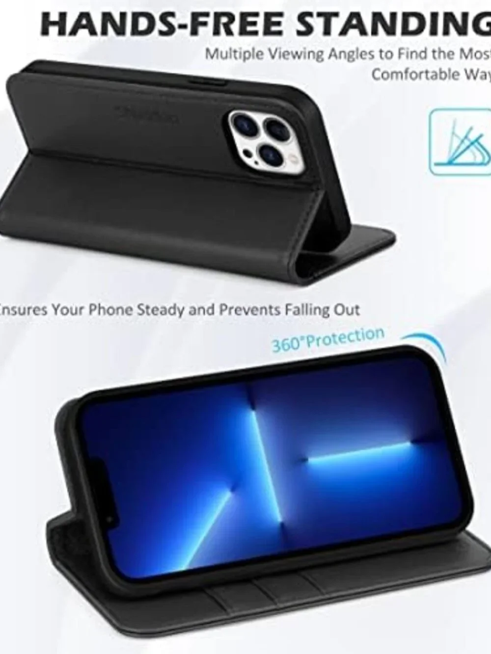 Genuine Leather Wallet Case for iPhone 13 Pro 6.1